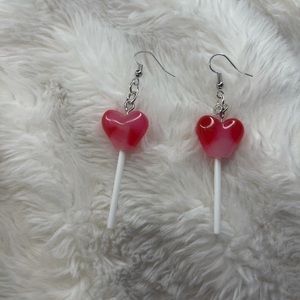 Handmade Heart Sucker Earrings